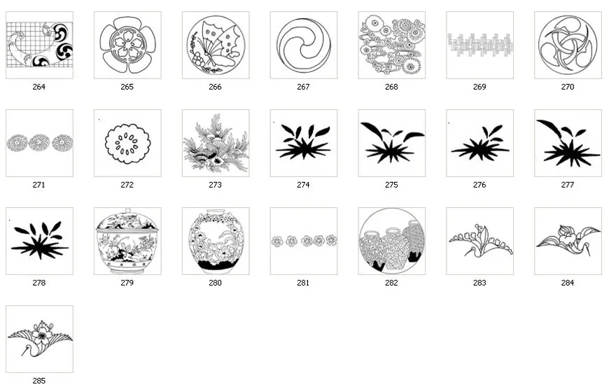 A collection of Japanese designs, vase, flower, pattern