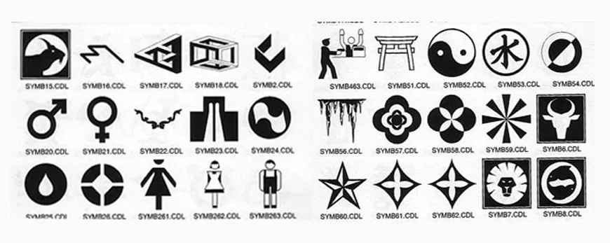 Miscellaneous symbols including male and female symbols, yin yang symbol
