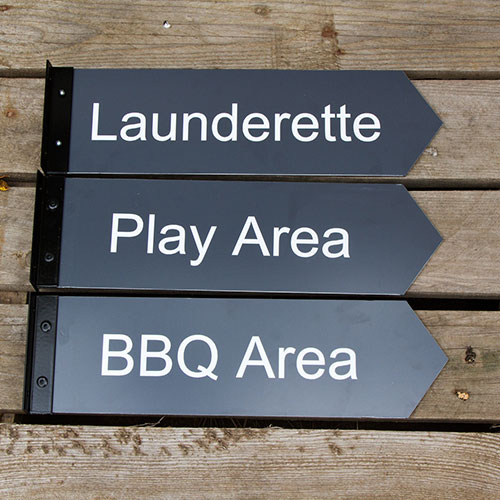 title here Aluminium Composite arrow signs.