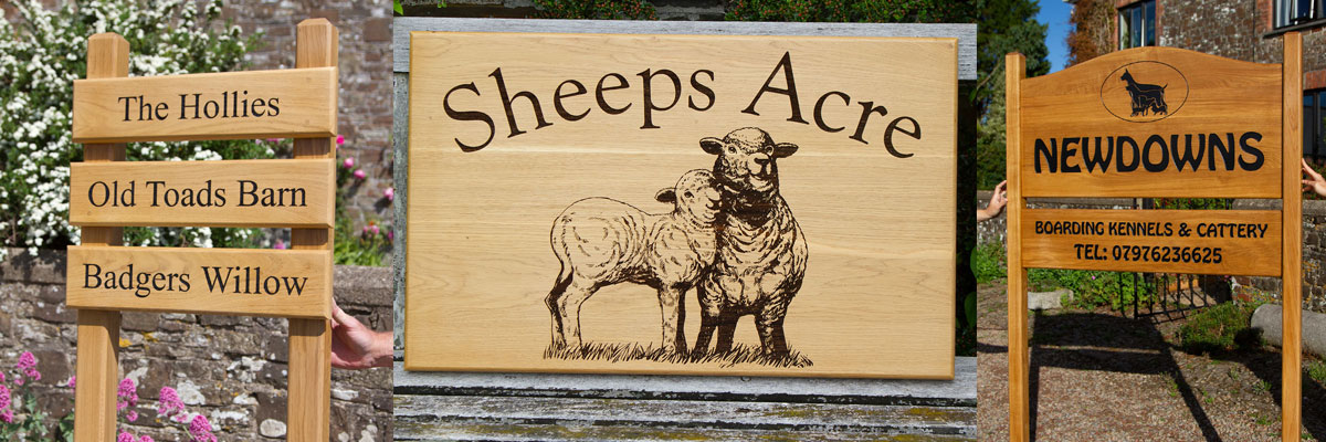 Traditional wooden signs made from durable Oak at The Sign Maker.