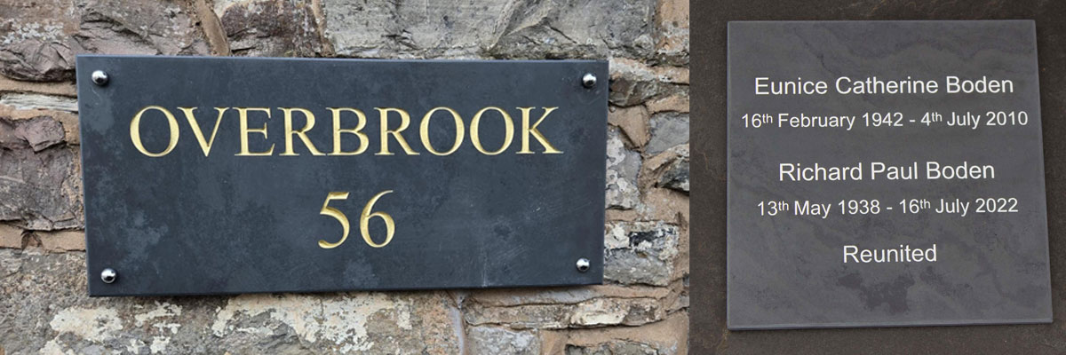 Slate is a brilliant option for signs or memorials and can be crafted in a range of sizes and thicknesses.