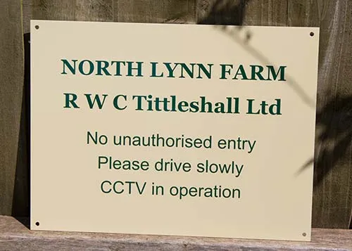 These signs are strong and wearherproof Solid Aluminium Sign Board