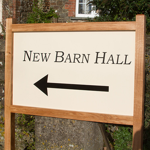 Oak framed entrance sign