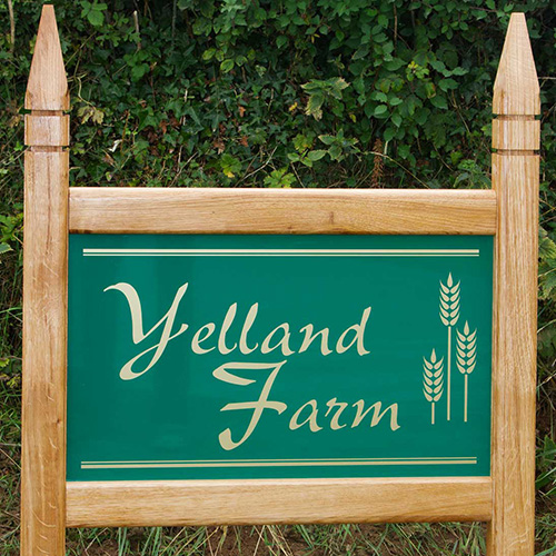 Oak framed entrance sign