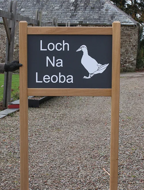 Oak framed entrance sign