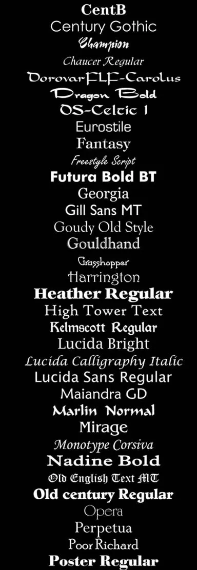 More Standard Fonts