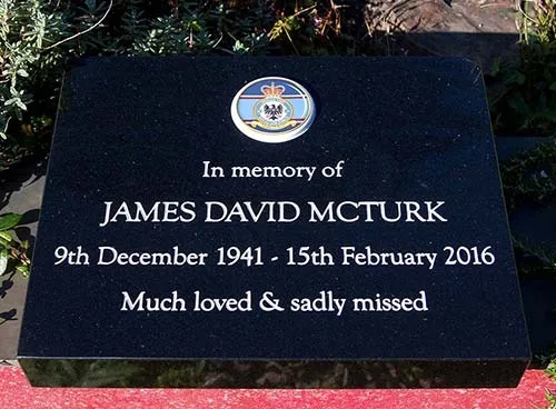 Black Granite Wedge with Porcelain Plaque