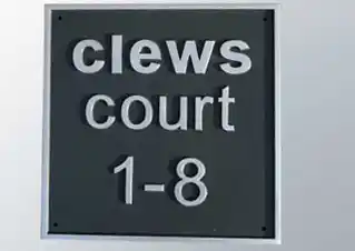 title here Square cast house sign