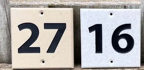 These are exceptional value house number signs Engraved Corian Door Numbers