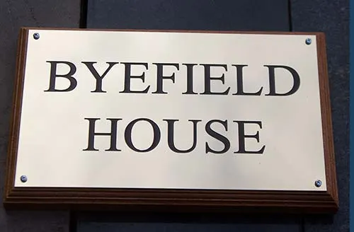 title here Engraved Brass House Nameplate