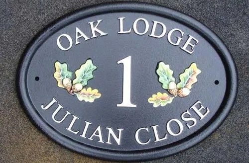 title here Polyurethane House Name Sign