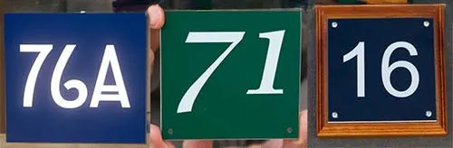 Reflective Door Number Signs