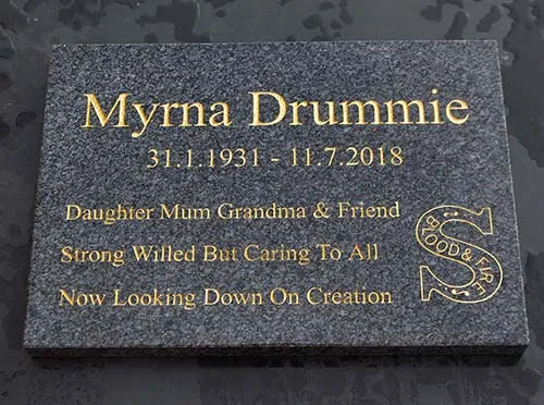 Your own images can be used on the memorial Dar Grey Granit Memorial
