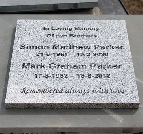 This granite had been honed. Celtic Grey Granite Memorial