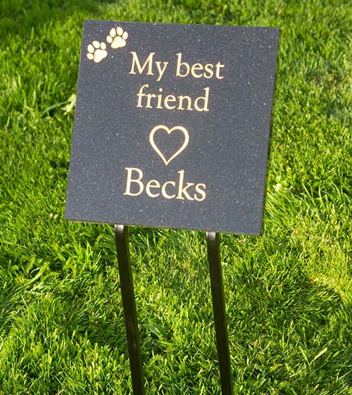 Pet Memorial on Wrought Iron Stand