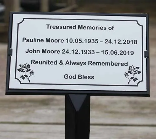 White Acrylic Plaque - Black Text