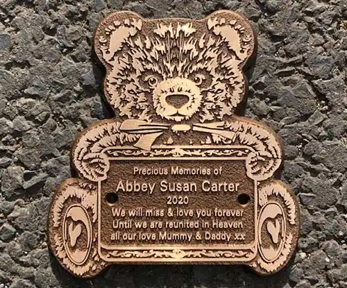 A bronze memorial designed for children Bronze Teddy Childrens Memorial