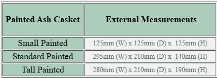 Painted Casket Measurements