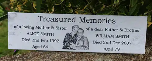 Corian Memorial with Printed Image,