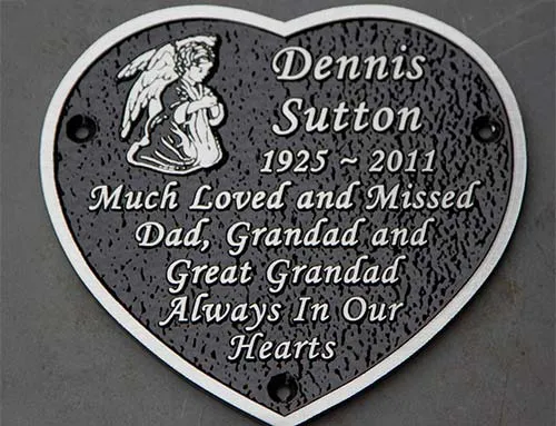 A classic material and a little cheaper than cast bronze. Cast Aluminium Heart