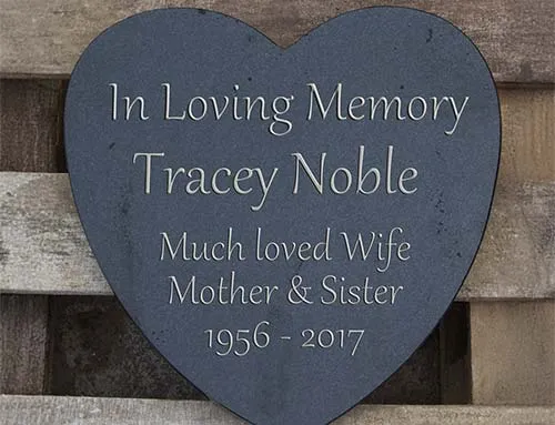 One Size - 350mm x 350mm Black Granite Heart