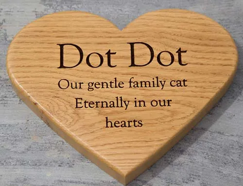 A simple but lovely pet memorial. Wooden Heart Pet Memorial
