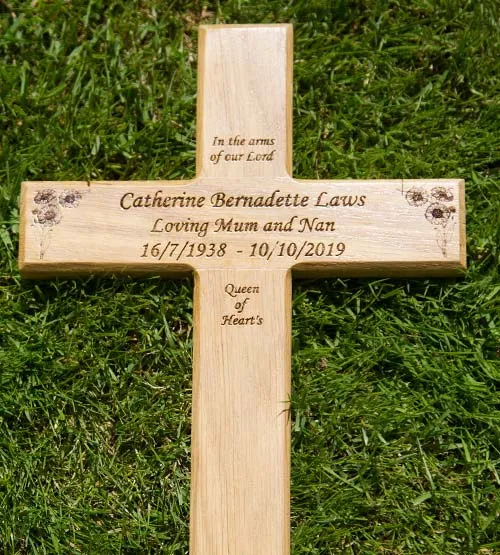 These can also be made in other timbers. Oak Memorial Cross
