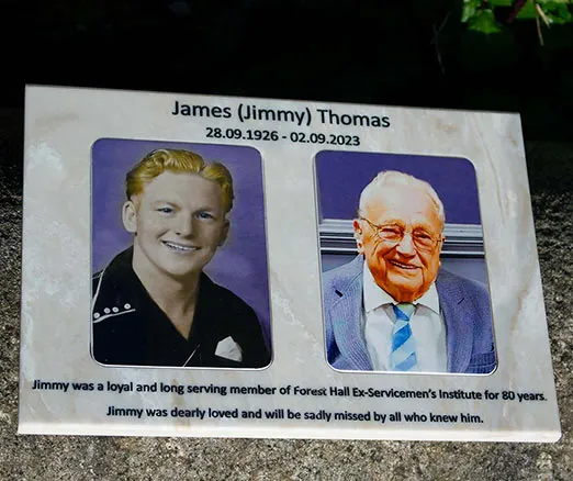 Other full colour photo plaques can alsp be inset. Photo Inset into Stone-like Corian