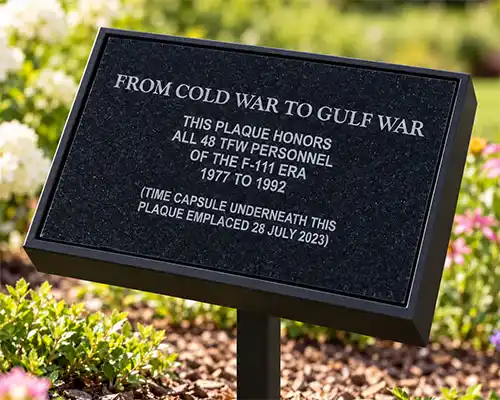 title here Laser Etched Granite Plaque