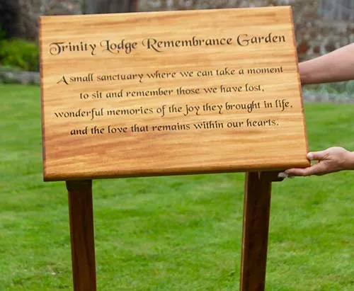 Large wooden memorials are best on two post. Wooden Memorial on Posts