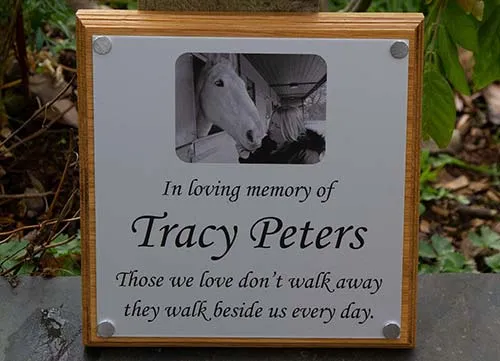 Photo Memorial on Wooden Backing Board
