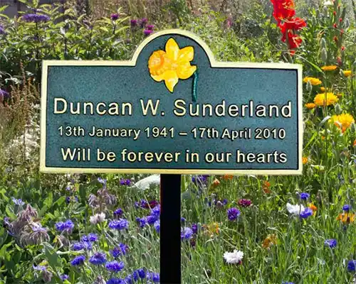 Cast Iron Memorial Cast Iron Plaque on a Stake
