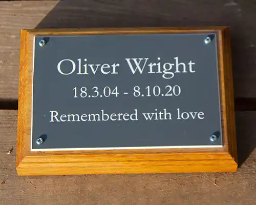 Memorial Plaques Grey/White Engraved Acrylic Plaque