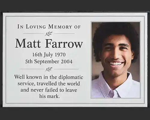 Photo Memorials UV Printed Good Value Aluminium Composite Memorial