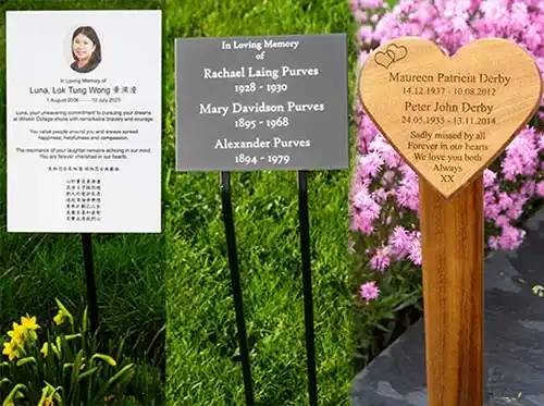 These are perfect to hold the memorial plaque. Tree Stakes and Plaque Holders