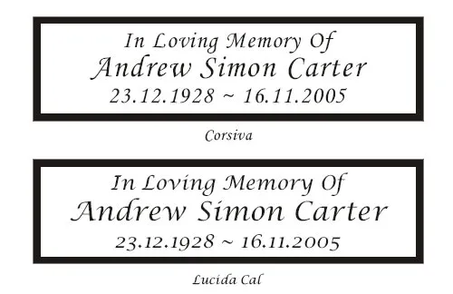 More Fonts for Cast Bronze and Cast Aluminium