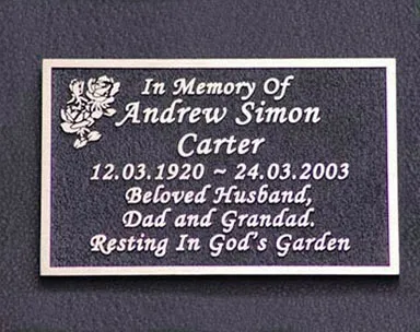 Cast Aluminium Memorial Font Italic Corsiva