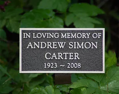 Small Cast Plaque on Tree Stake