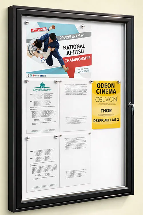 This is a secure outdoor display board for notices and posters. Lockable outdoor notice board.
