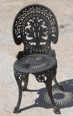 Sand blasted chair painted black