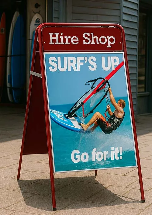 title here Poster holder with top panel