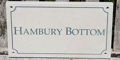 Purbeck Stone House sign with painted letters