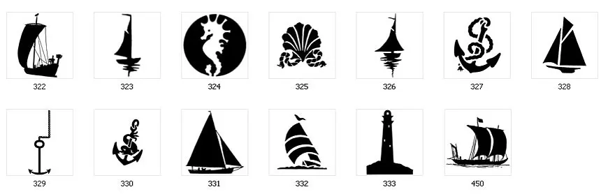 Maritime images, lighthouse, ship, yacht, sialing boat, anchor