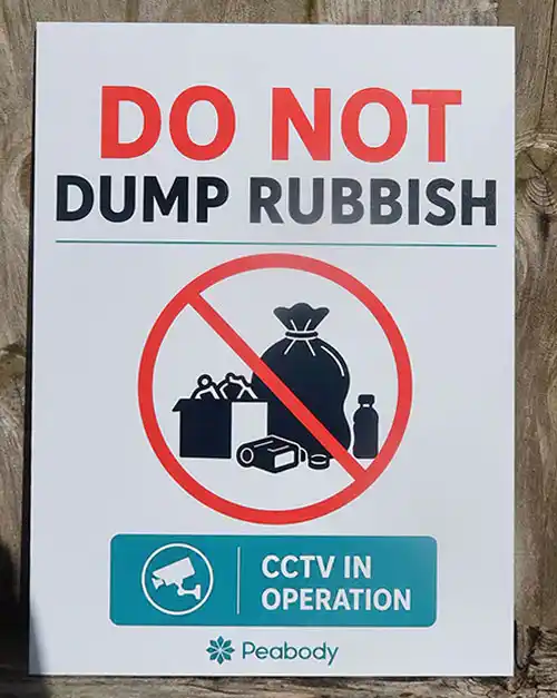 Solid aluminium is a very long lasting option. This sign board was created using a UV printer