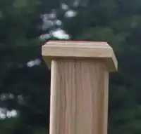 title here Post with oak post cap