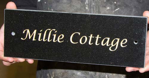 Black Granite House Sign