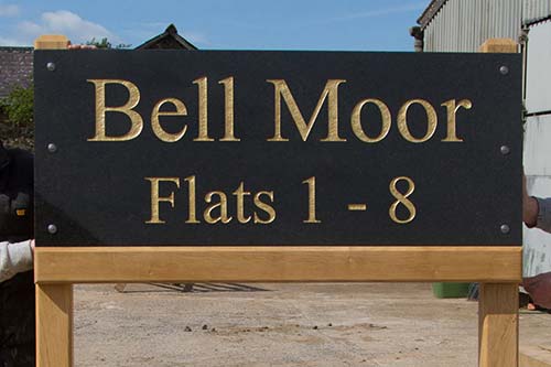 Granite Sign with Oak Posts