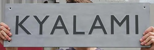 Raised but Unpainted Slate Lettering