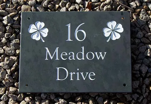 title here Slate Address Sign