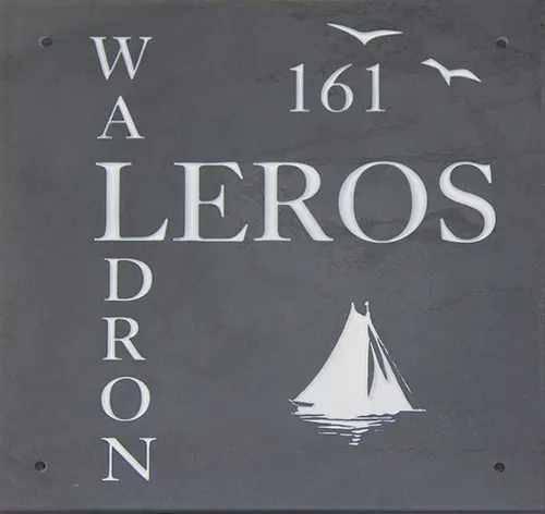 title here Slate sign with image